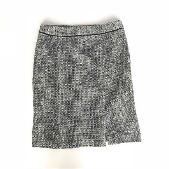 White House Black Market WHBM Cotton Pencil Mini Skirt Size 2 Black White - Picture 3 of 6